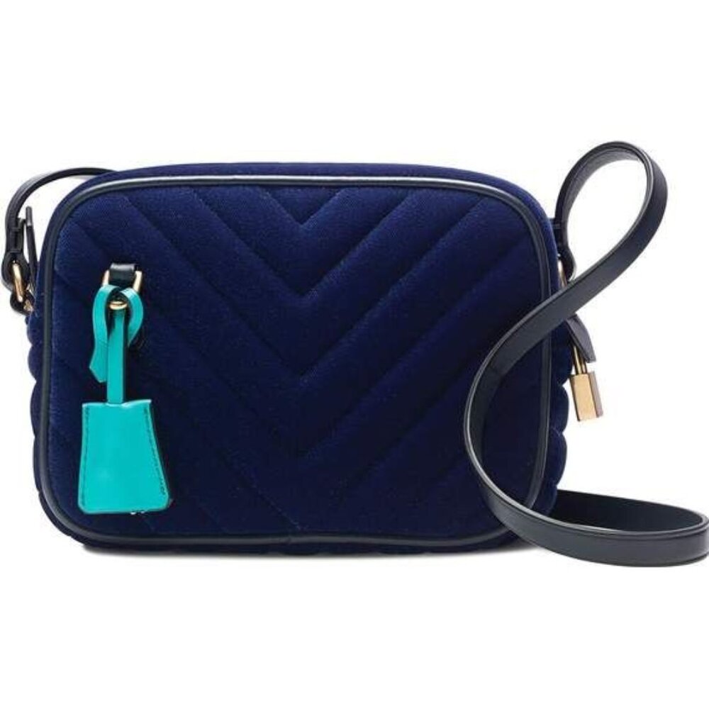 J.Crew Mini Velvet Signet H4031 Navy blue crossbody Cross Body Bag